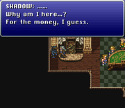 FFVI SNES Shadow on Blackjack