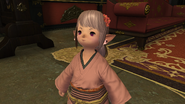 Tataru in a yukata in Final Fantasy XIV: Stormblood.