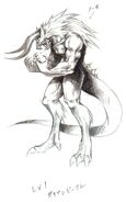 Concept artwork of the Galian Beast from Final Fantasy VII.