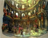 Artwork of Baaj Temple's interior.