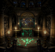 The mirror room in Ipsen's Castle has the emblem on the floor.