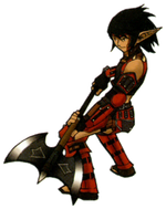 Artwork of an Elvan Warrior from Final Fantasy XI.