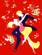 Arte promocional de Squal e Rinoa de Final Fantasy VIII.