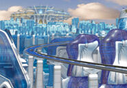 The futuristic city of Esthar.