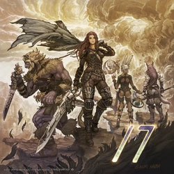 A Hyur gunbreaker with Dalmascans, by Eiichi Hama.