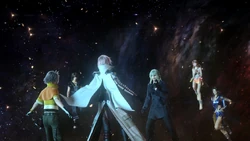 Lightning meets her friends in Cosmogenesis.