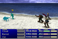 Barret using Manipulate in Final Fantasy VII.