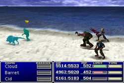 Barret using Manipulate in Final Fantasy VII.