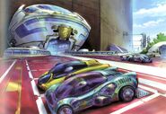 Colored concept art of the outside of the laboratory.