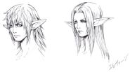 Facial sketches for the Elvaan.