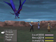 Rinoa in Float status in Final Fantasy VIII.