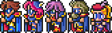 Main cast of Final Fantasy V as Blue Mages.