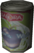 An in-game render of a can of Banora White juice.