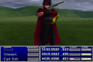 Vincent using Sense in Final Fantasy VII.