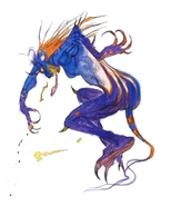 Amano artwork of the transformed Unei.