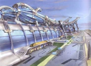 Concept art of the exterior building.