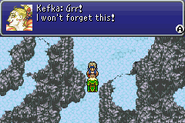 Kefka vowing to exact revenge for his defeat.