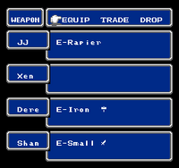 FF NES Equip Menu