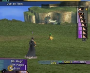 Lulu in Critical (50%) in Final Fantasy X.