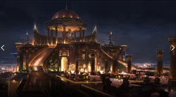 Concept art of the hotel rooftop.