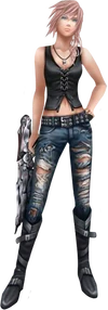 Lightning's alternate costume based on Aya Brea's 3rd Birthday outfit.