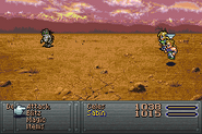 Sabin in Float status in Final Fantasy VI.