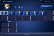 Tela de formação da party em Final Fantasy VI (iOS/Android).