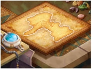 A map screen in Final Fantasy XII: Revenant Wings, with Final Fantasy Tactics Zodiac Stones at the top.