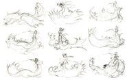 Sketches by Yoshitaka Amano for the logo of Final Fantasy X.