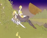 Squall and Selphie, artwork by Yoshitaka Amano.