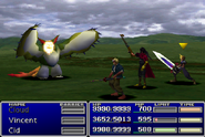 Vincent using Morph in Final Fantasy VII.