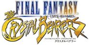 Логотип Final Fantasy Crystal Chronicles: The Crystal Bearers использует стиль всех предыдущих логотипов Crystal Chronicles из серии Final Fantasy. Название игры написано крупным шрифтом. В основном используются желтые и синие цвета.