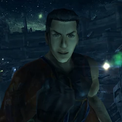 Vision of younger Auron created by pyreflies.
