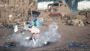 Yuffie fights a Wrath Hound in FFVIIR INTERmission.png