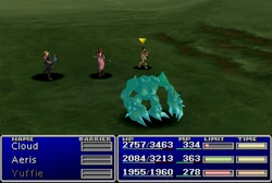 Aerith using Manipulate in Final Fantasy VII.