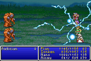 FFII Thunder5 All GBA.png (15 KB) Thunder5 cast on the party in Final Fantasy II (GBA).