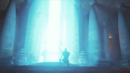 Column of light in Nald'thal's stone in End of an Era cutscene.