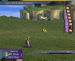 Yuna in Critical (25%) in Final Fantasy X.
