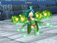 Rydia summoning in Final Fantasy IV (DS).