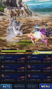 Phoenix Down in-battle in Final Fantasy Brave Exvius.