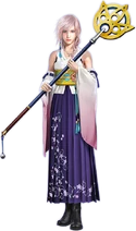 Lightning in Yuna's Spira's Summoner garb.