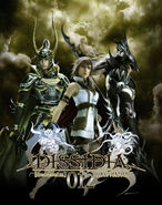 Promotional Poster, showing the Warrior of Light, Lightning, and Kain.