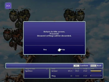 The title screen prompt overlays an event running in the background.