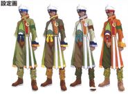 Coloured costume concepts.