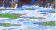 Snow Cave battle background in Final Fantasy II (GBA).