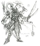 Arte de Gilgamesh em sua verdadeira forma para Final Fantasy V.