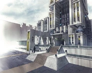 AzurrProvisionalHQ-EntranceConcept-fftype0.png (493 KB) Provisional HQ artwork from Final Fantasy Type-0 Kōshiki Settei Shiryōshū Aku no Hishi.
