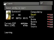 Quezacotl in the menu.