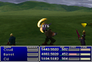 Barret using Slash-All without a Gun-Arm in Final Fantasy VII.