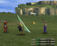 Tidus attacking himself in Final Fantasy X.